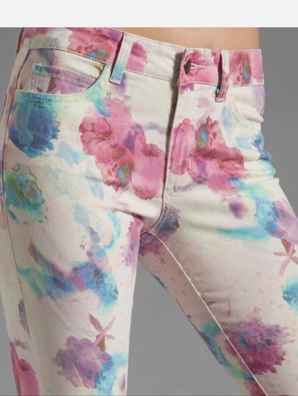 Joe's Jeans Ink Rose Floral Skinny Ankle, Size 28